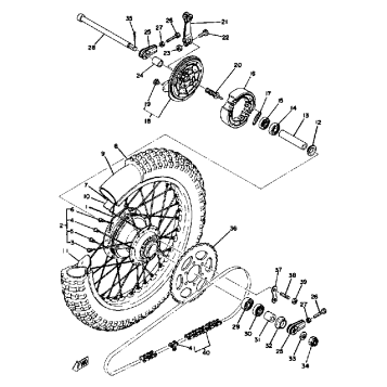 REAR WHEEL YZ100 E - F