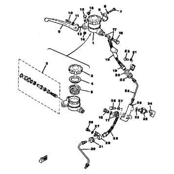 FRONT MASTER CYLINDER - BRAKE HOSE XS650C
