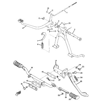 STAND, FOOTREST & REAR BRAKE PEDAL