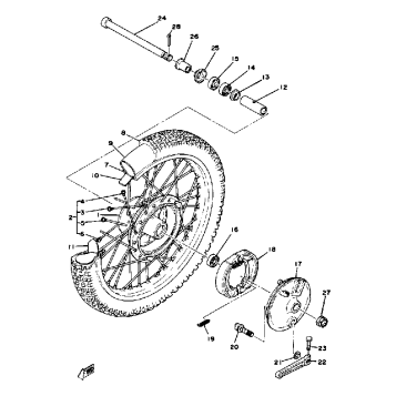 FRONT WHEEL YZ125E - F