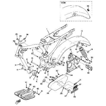 FRAME, REAR CUSHIION & REAR FENDER