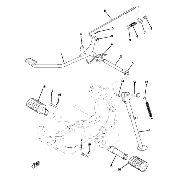 STAND - FOOTREST - BRAKE PEDAL