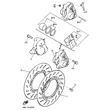 FRONT BRAKE CALIPER FZ600S SC