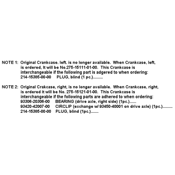 CYLINDER - CRANKCASE (NOTES ONLY)