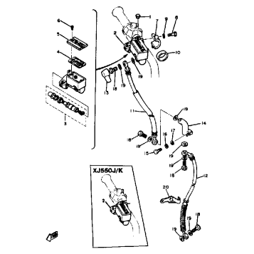 FRONT MASTER CYLINDER XJ550H J K