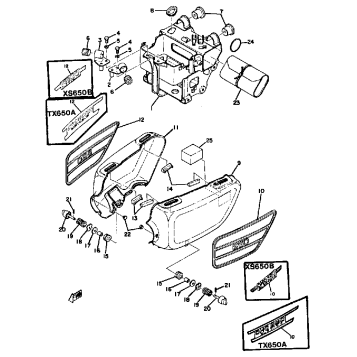 SIDE COVER TOOL TX650A - XS650B - C