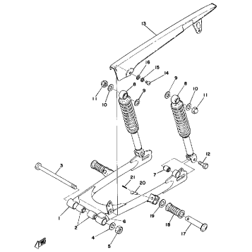 REAR ARM - REAR CUSHION - CHAIN CASE