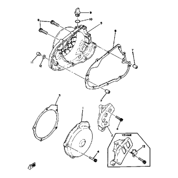 CRANKCASE COVER YZ100 E - F