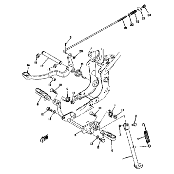 STAND - FOOTREST - BRAKE PEDAL YZ80B - YZ80C