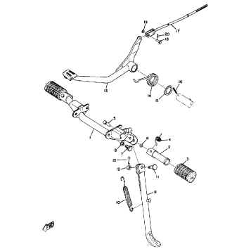 STAND, FOOT REST & REAR BRAKE PEDAL