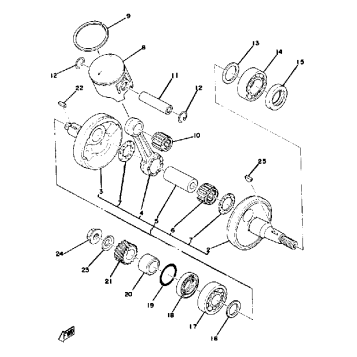 CRANKSHAFT - PISTON YZ100D
