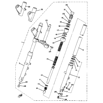 FRONT FORK XS650E E006501~ F
