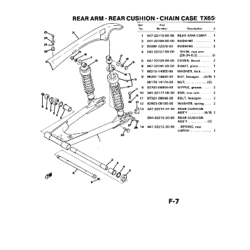 REAR ARM CUSHION CHAIN CASE TX650A - XS650B