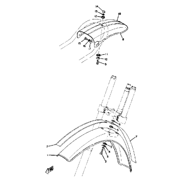 FRONT FENDER - REAR FENDER YZ125A - B