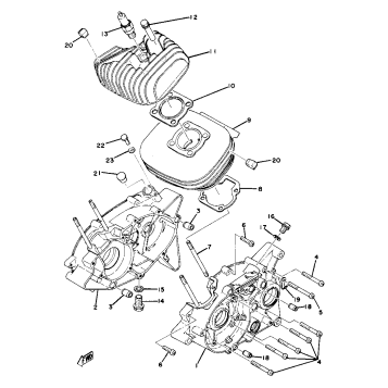 CYLINDER CRANKCASE YZ80D