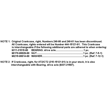 CYLINDER - CRANKCASE (NOTES ONLY)