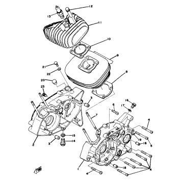 CYLINDER CRANKCASE YZ80E
