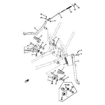 STAND - FOOTREST - BRAKE PEDAL YZ125A - B - C