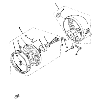 HEADLIGHT DT100E E011001~F