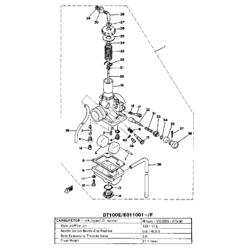 CARBURETOR DT100E E011001~F