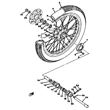 FRONT WHEEL TX650A - XS650B - C