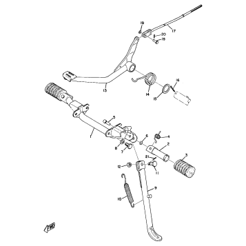 STAND, FOOT REST & REAR BRAKE PEDAL