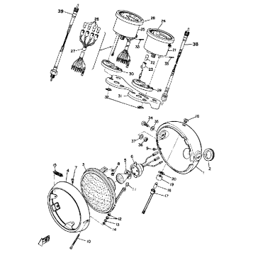 HEADLAMP, SPEEDOMETER AND TACHOMETER