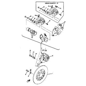 DISC BRAKE CALIPER XS650D E E006501~ F