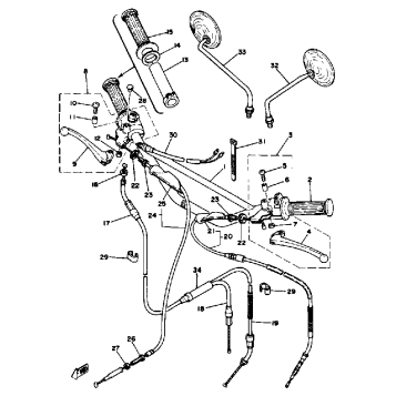 HANDLEBAR CABLE DT100E E011001~