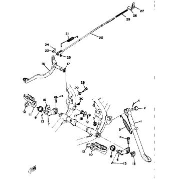 STAND FOOTREST BRAKE PEDAL YZ400C