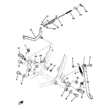 STAND - FOOTREST - BRAKE PEDAL YZ125D