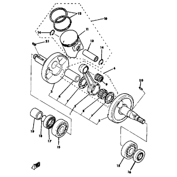 CRANKSHAFT - PISTON MX100H - J - K