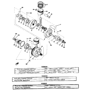 CRANK PISTON XS650D E E006501~ F