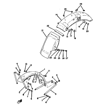 FRONT FENDER REAR FENDER TX650A - XS650B - C