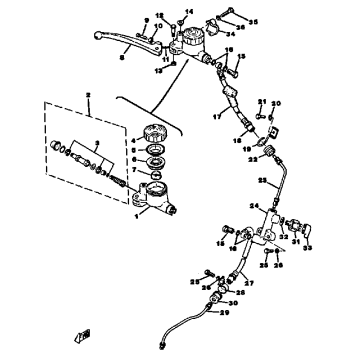 FRONT MASTER CYLINDER BRAKE HOSE TXS650A - XS650B