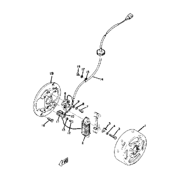 FLYWHEEL MAGNETO YZ80A - YZ80B