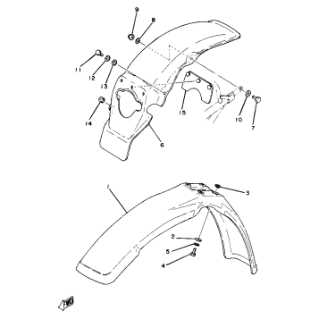 FRONT FENDER REAR FENDER YZ80G