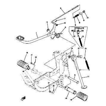 STAND - FOOTREST DT80H - J - K