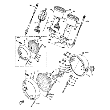 HEADLAMP, SPEEDOMETER & TACHOMETER