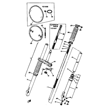 FRONT FORK YZ100 E - F