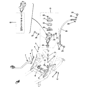 BRAKE PEDAL REAR MASTER CYLINDER
