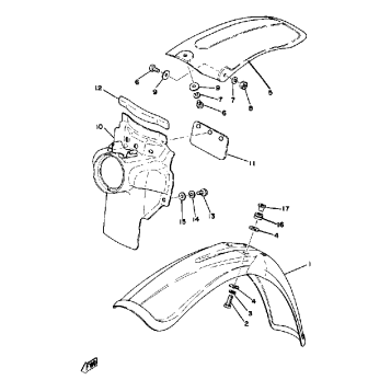FRONT FENDER - REAR FENDER YZ125D