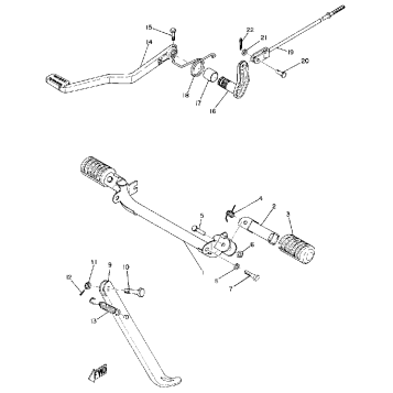 STAND,FOOT REST & REAR BRAKE PEDAL