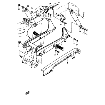 REAR ARM - REAR CUSHION - CHAIN CASE