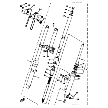 FRONT FORK DT100E E011001~F