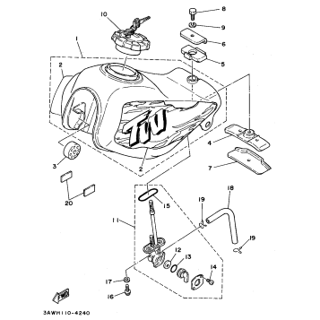 FUEL TANK NON CALIFORNIA MODEL