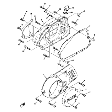 CRANKCASE COVER YZ80A - YZ80B