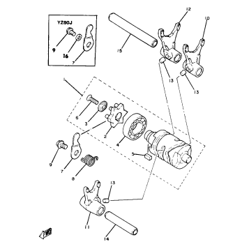 SHIFT CAM FORK YZ80H J