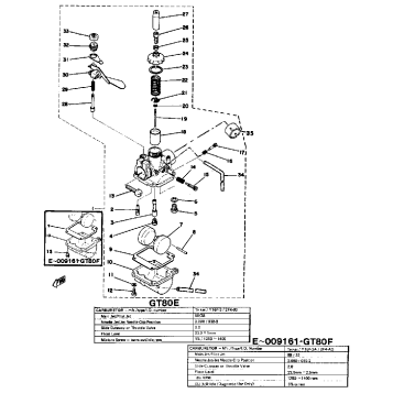 CARBURETOR GT80E - GT80E~009161 - GT80F