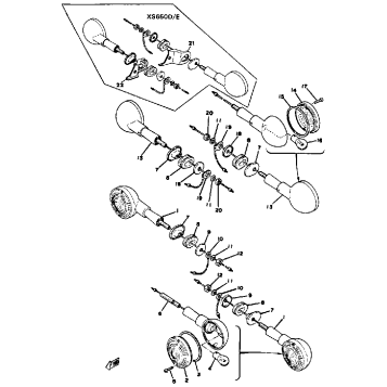 FLASHER LIGHT XS650D E E006501~ F